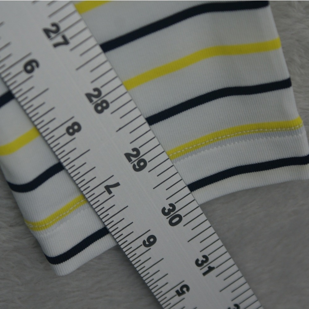 Lohla Sport Emma Striped Top LJL1001 Lemon Navy White Quarter Zip Polo Womens S - Picture 8 of 9